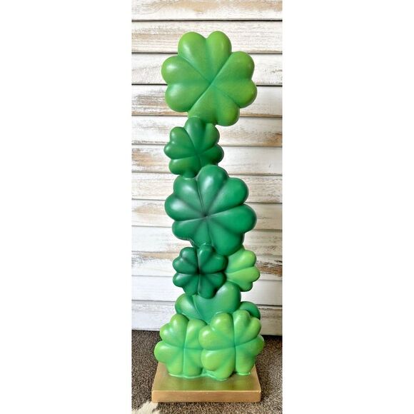 Martha Stewart St. Patrick's Day Stacked Clover Shamrock Resin Tree Figurine - Picture 3 of 4